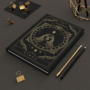 Personalized Virgo Journal | Custom Virgo Notebook | Custom Name Journal with Zodiac Sign
