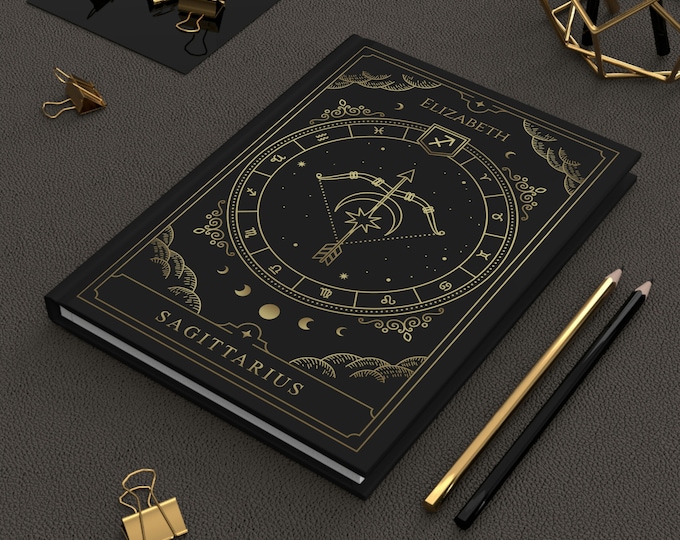 Personalized Sagittarius Journal | Sagittarius Zodiac Sign Journal | Zodiac Gift for Her & Him