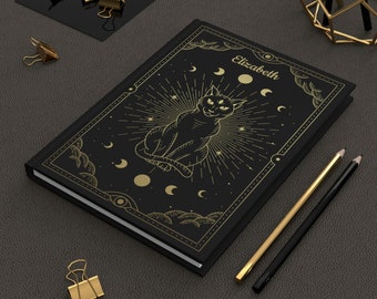 Mystical Black Cat Journal for Women & Men | Carnet de notes du chat céleste | Zodiac Cat Journal Mignon