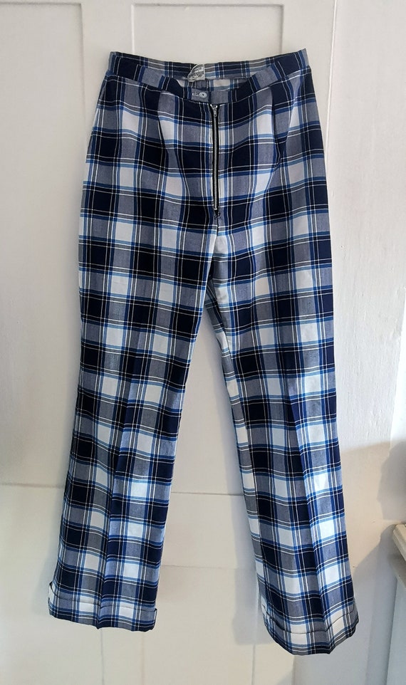 1970s checked flares - Original 70s checked trous… - image 2