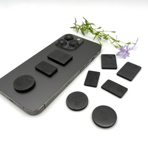 Shungite Phone Plate and Laptop Sticker Set – EMF Phone Stickers, EMF Blocking Tech Kit, Digital Wellness Gift for Him or Her