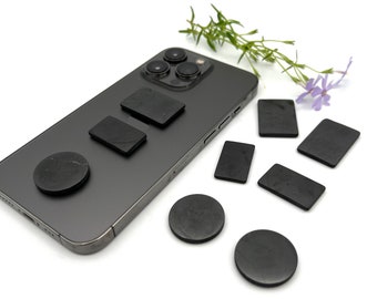 Shungite Phone Plate and Laptop Sticker Set – EMF Phone Stickers, EMF Blocking Tech Kit, Digital Wellness Gift for Him or Her