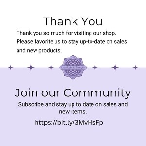 May include: Purple and white graphic with the text "Thank You" and "Join our Community". The graphic also includes the text "Love Light & Stungite" and a link to "https://bit.ly/3MvHsFp".