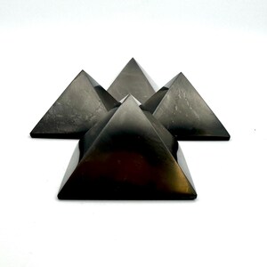 Shungite Pyramid Set, EMF Protector for House,  Shungite Bundle, Crystal Pyramid