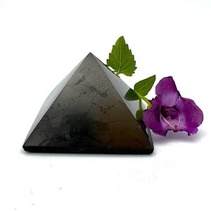 Shungite Pyramid EMF Protector for Home Empath Protection Healing Crystals to Balance Energy Shield from Negative Energy Meditation Pyramid