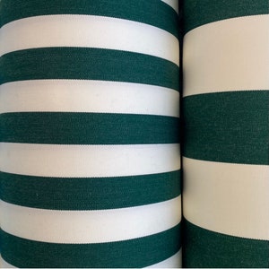 Sunbrella Forest Green and White Stripe Fabric for Indoor/ Outdoor Seating, Cushions, Drapery. UV, Water & Mould Resistant 137cm Wide