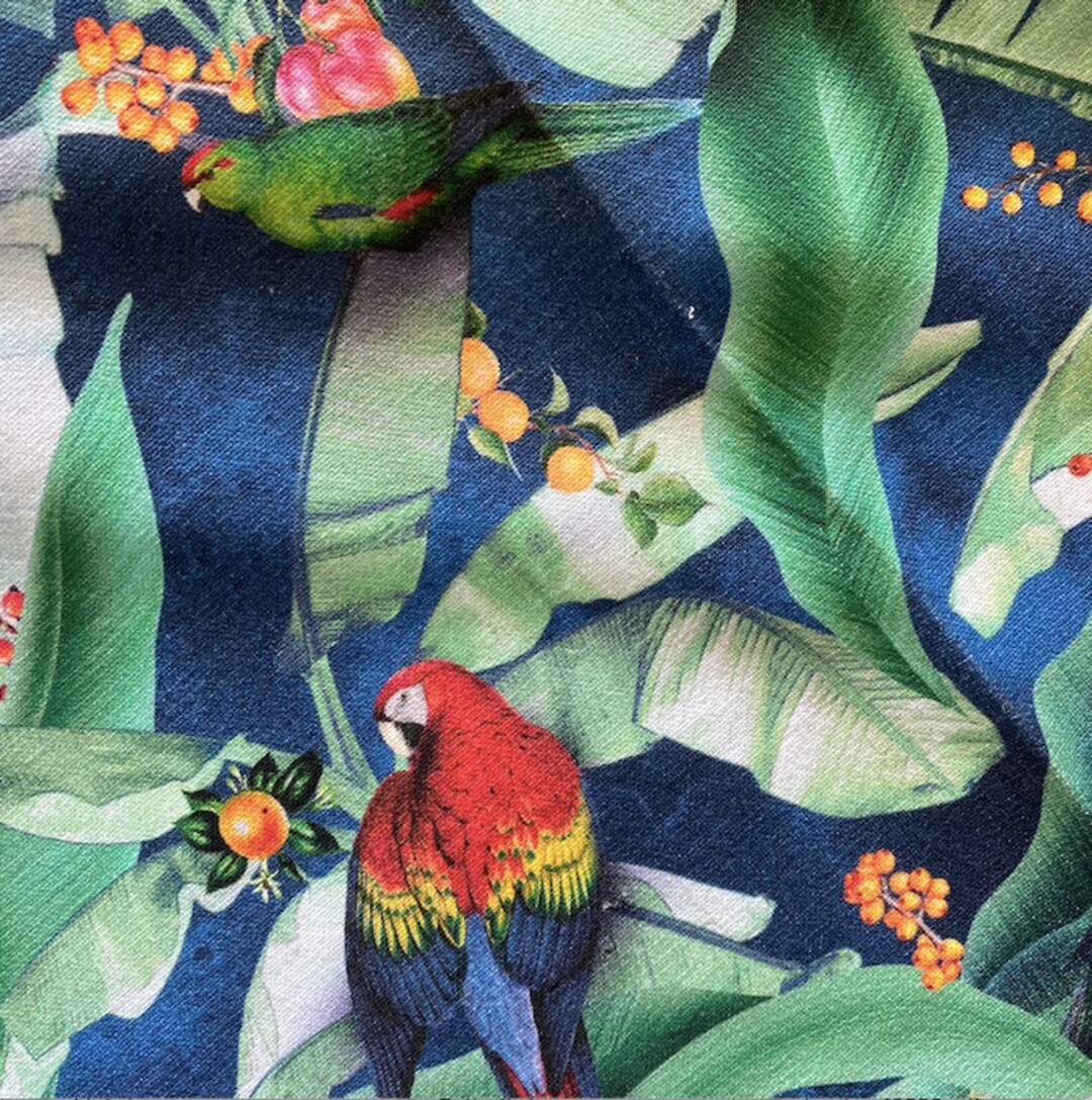 Zamiiflora Navy Made From 100 Cotton. Suitable for Upholstery