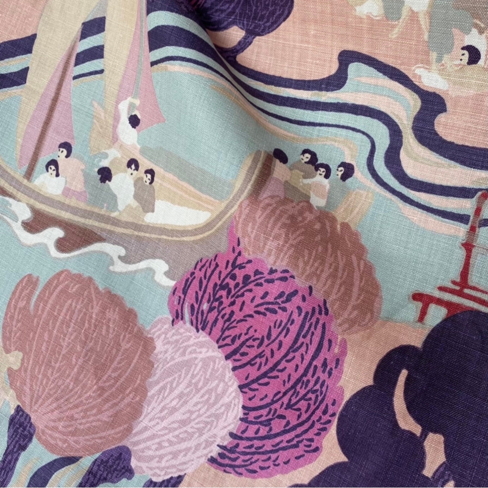 Pearl River Fabric by Schumacher. 100% Linen and Screen-printed ...