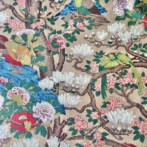 GP & J Baker Rockbird fabric. 100% linen fabric. For upholstery and drapery.