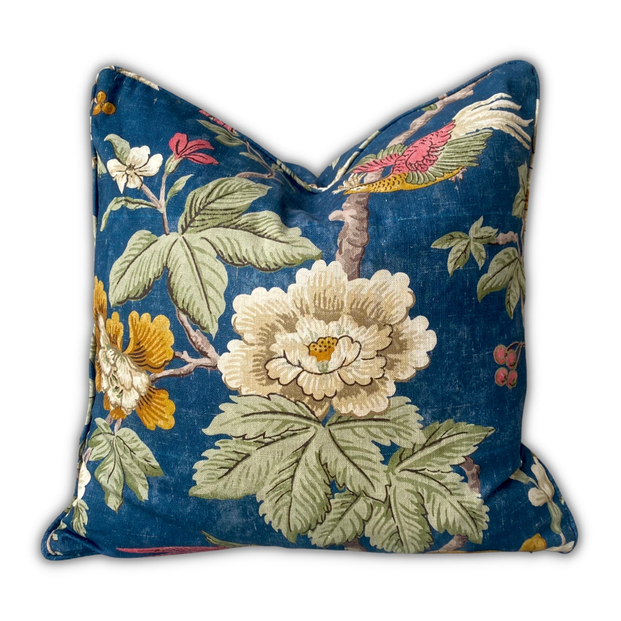 Lophura Navy by Sanderson Cushion With Inner 100 % Heavy Weight Cotton ...