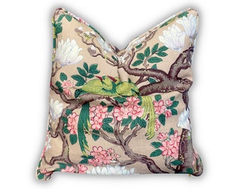 GP & J Baker Rockbird Cushion. 100% Linen, matching piping, comes with cushion inner.