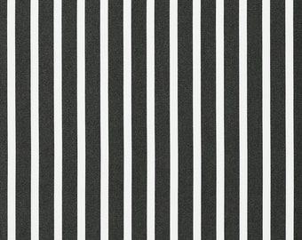 Black and White Striped Sunbrella Canvas Fabric. Sunbrella Shore Classic 58033-0000. Indoor/ Outdoor Upholstery Fabric.