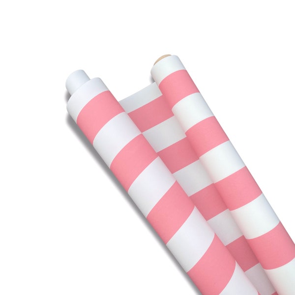 Sunbrella Pink and White Block Striped Canvas for outdoor awnings, marine applications and outdoor seating & cushions.