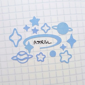Déco, dégradé de formes spatiales astrales | Agenda, stickers pour journaux