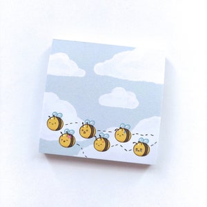 Bienen Notizblock | 3 x 3 cm, 50 Blatt, NON-STICKY | Planer, Journal, niedliches Briefpapier