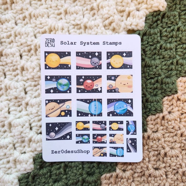 Solar System Stamp Stickers | Planner, Journal Stickers