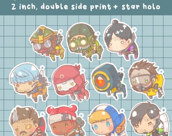 Apex Legends Pastel Chibi Acrylic Charms | 2" Double-sided + Holographic Star