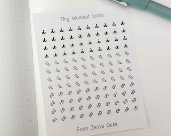 Tiny Workout Icon Stickers for Planner, Journal, Deco