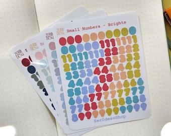 Small Number Stickers (0.9 cm) for Planner, Journal, Deco