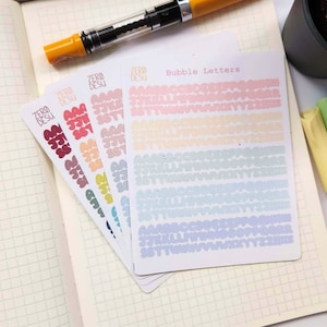Tiny Bubble Letter Stickers (5mm) | Matte Deco + Journal + Planner Stickers
