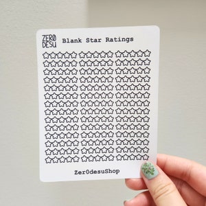 May include: A sheet of blank star rating stickers with the text "Zero Desu Blank Star Ratings" and "ZeroDesuShop" printed on it.