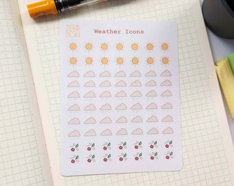 Weather Tracker Stickers | Planner, Journal Stickers