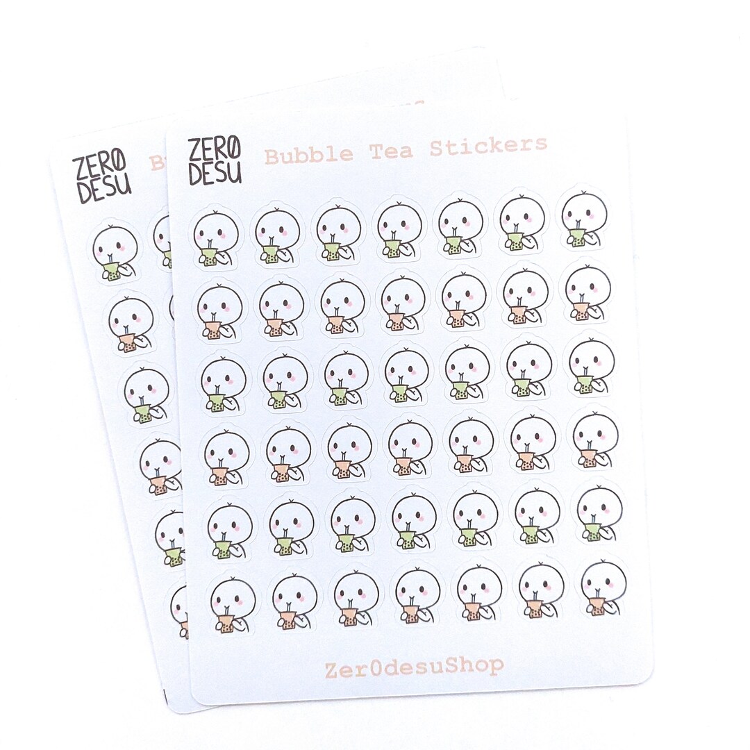 Bubble Tea Tracker Stickers | Planner, Journal Stickers - Etsy