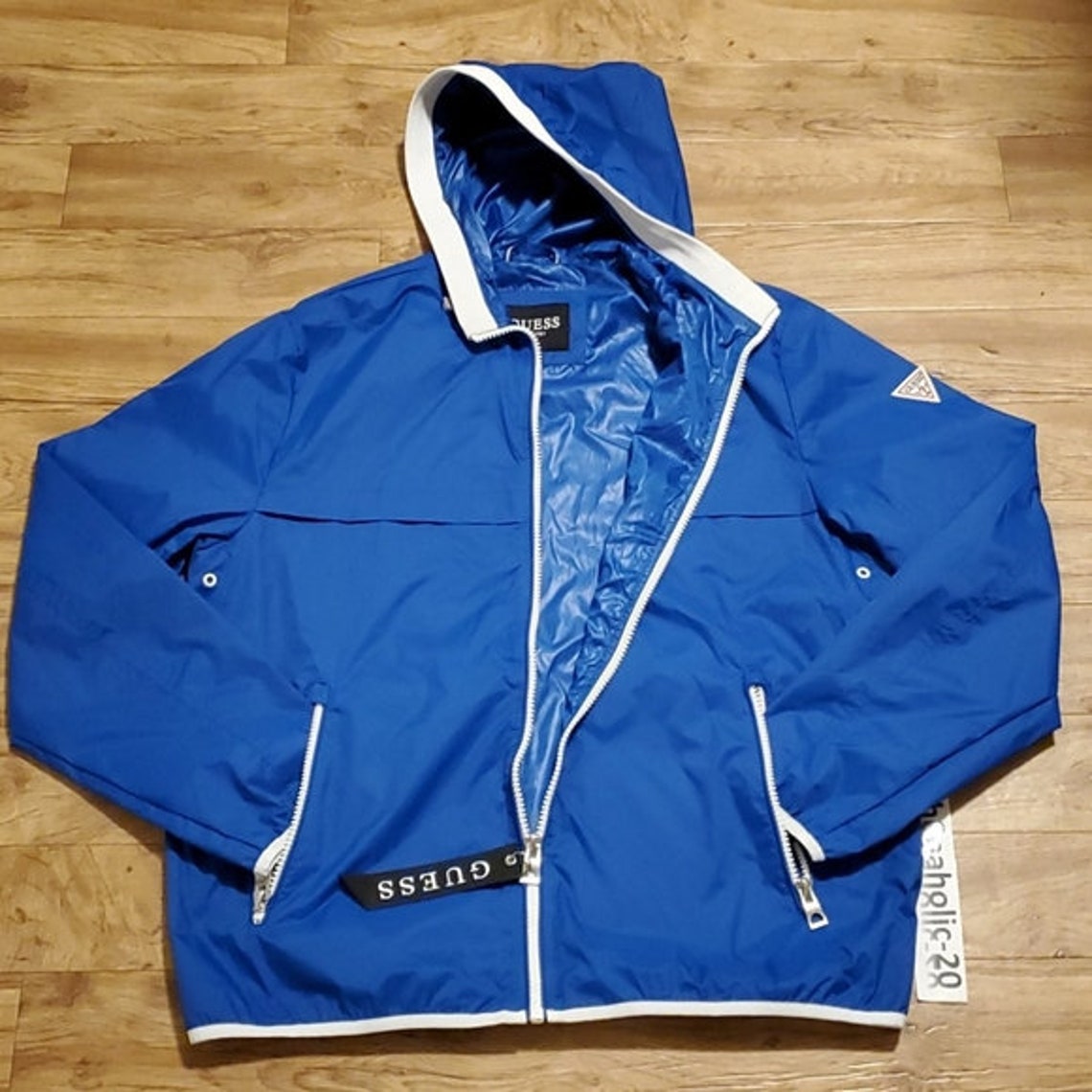 Guess Windbreaker Fullzip Hood Jacket Men XXL Etsy