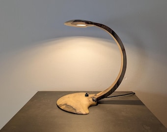 C, lamp from AClast. Rustic,art,unique,decorative,hand,made,crafted,free,standing,bed,side,table,floor,glass,light,lamp,shade.