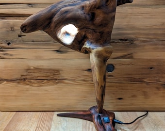 Pearl-the daughter, lamp by AClast shop. Drift,wood,rustic,art,unique,decorative,hand,made,crafted,free,standing,bed,side,table,floor.