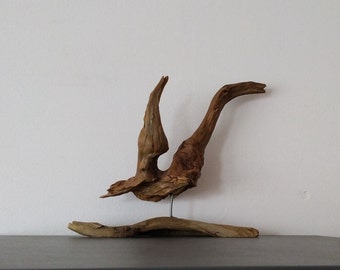Double horn boat, figure by aCLASt shop. Drift,wood,rustic,unique,decorative,hand,made,crafted,gift,free,standing,bed,side,table,home,office