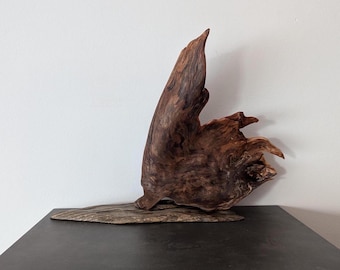 Flame afloat, figure by aCLASt shop. Drift,wood,rustic,unique,decorative,hand,made,crafted,gift,free,standing,bed,side,table,home,office