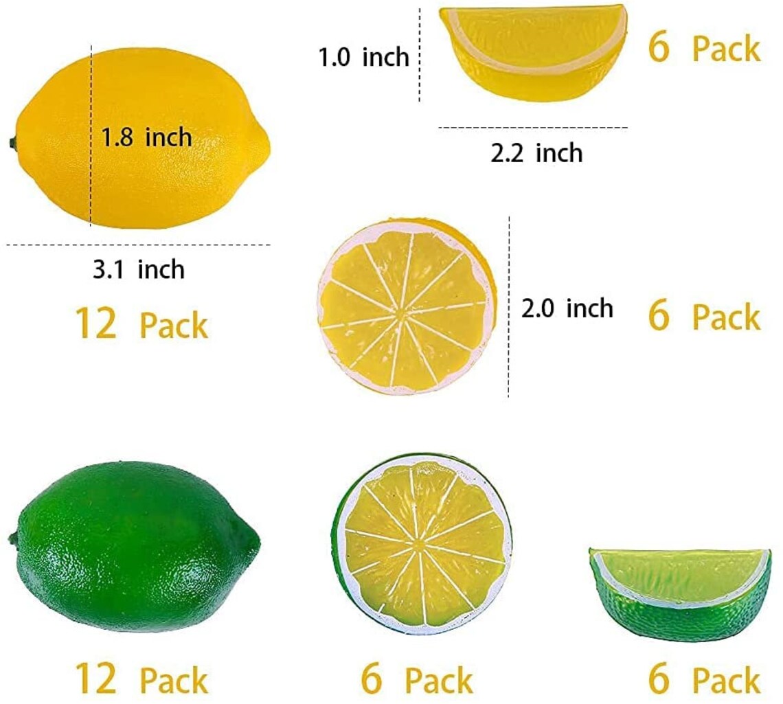 Fake Lemons Limes48pcsSlices and Blocks Set Fake Lemon Etsy