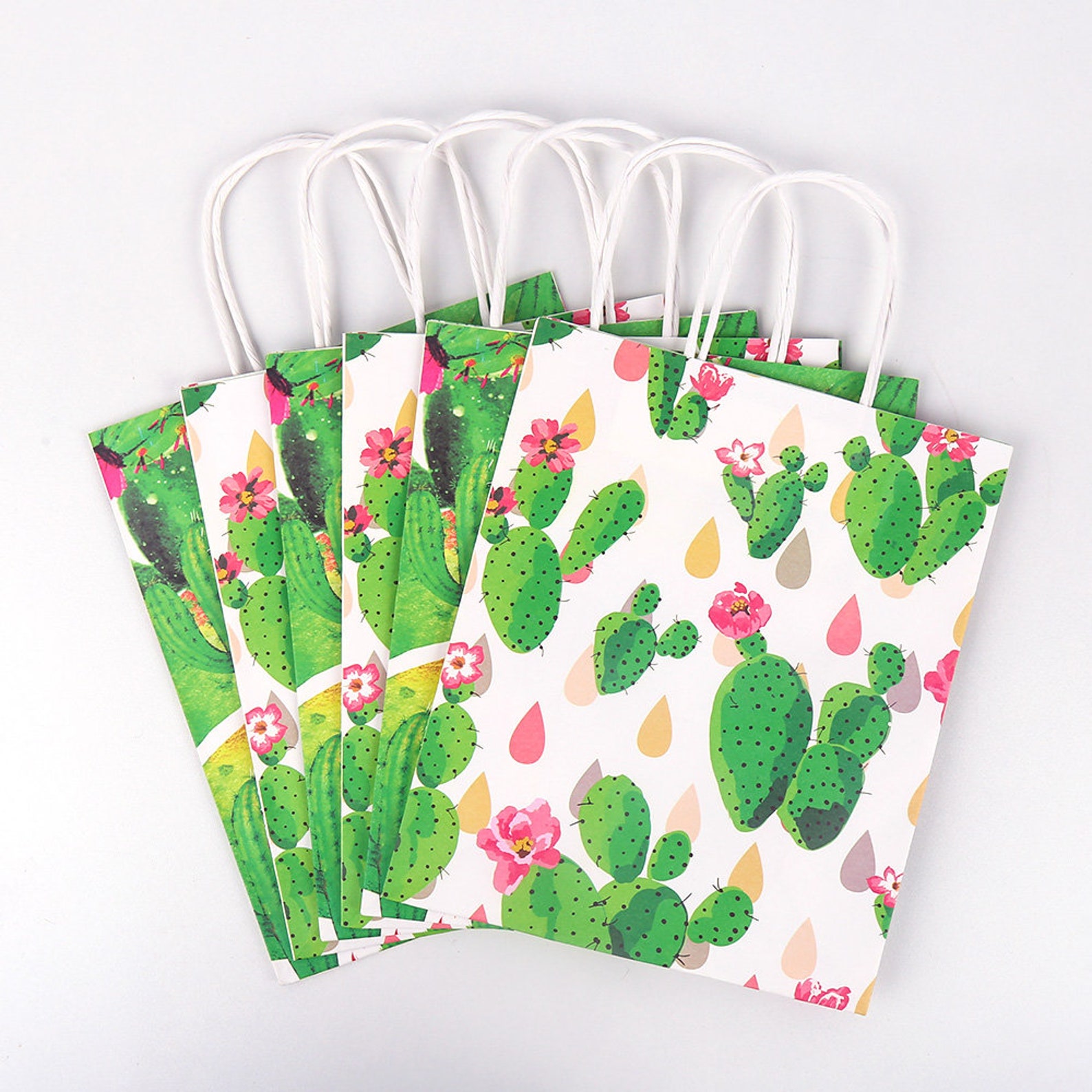 12 Pack Cactus Paper Gift BagsLuau Party Favor Bags Hawaiian Etsy