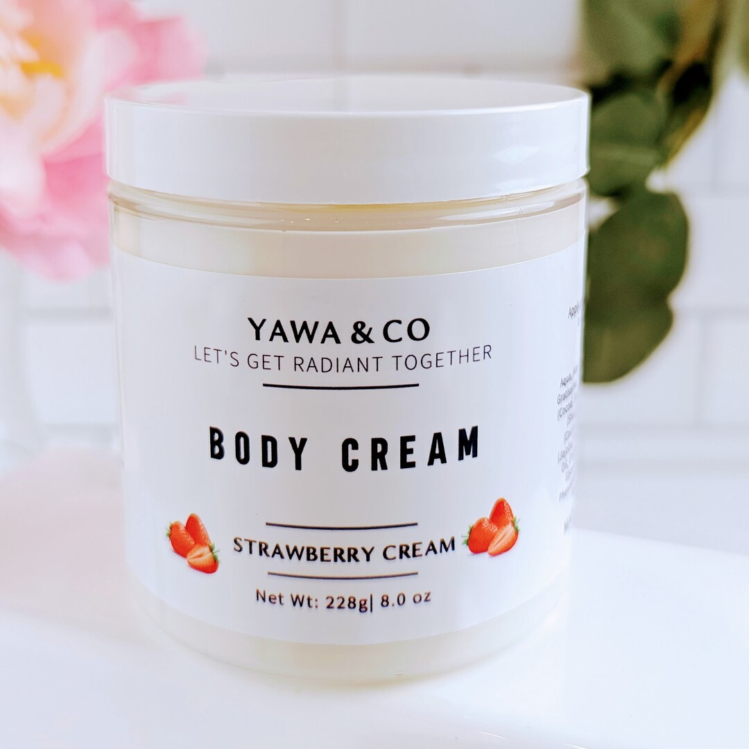 Strawberry Cream Hydrating Body Cream Paraben-free Body Cream Hand Cream & Body Butter 
