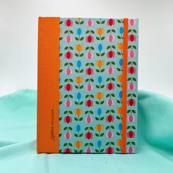 Libretas artesanales, libreta con flores, tulipanes, Holanda, Regalos Holanda, Cuaderno de viaje, libretas, cuaderno artesanal
