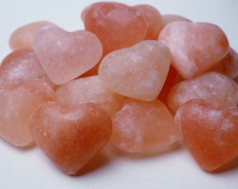 Himalayan Pink Salt Massage Stones - Hearts - Heat Stones - Massage Therapy - Natural - Beauty and Spa Tool - Free Shipping