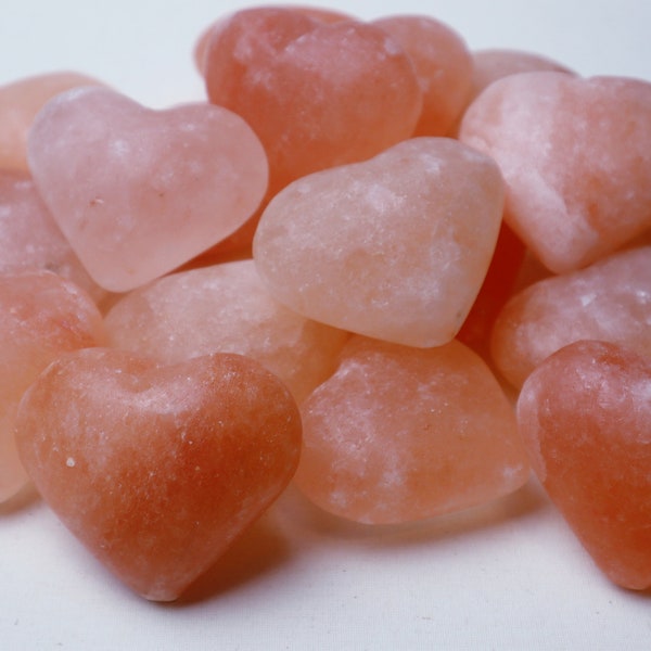 Himalayan Pink Salt Massage Stones - Hearts - Heat Stones - Massage Therapy - Natural - Beauty and Spa Tool - Free Shipping