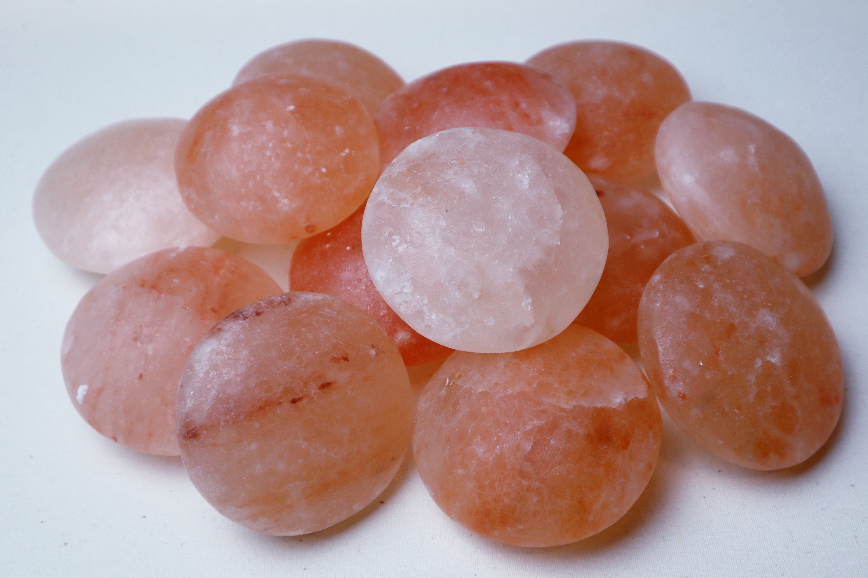 Himalayan Pink Salt Massage Stones flat Round Massage Therapy Heat