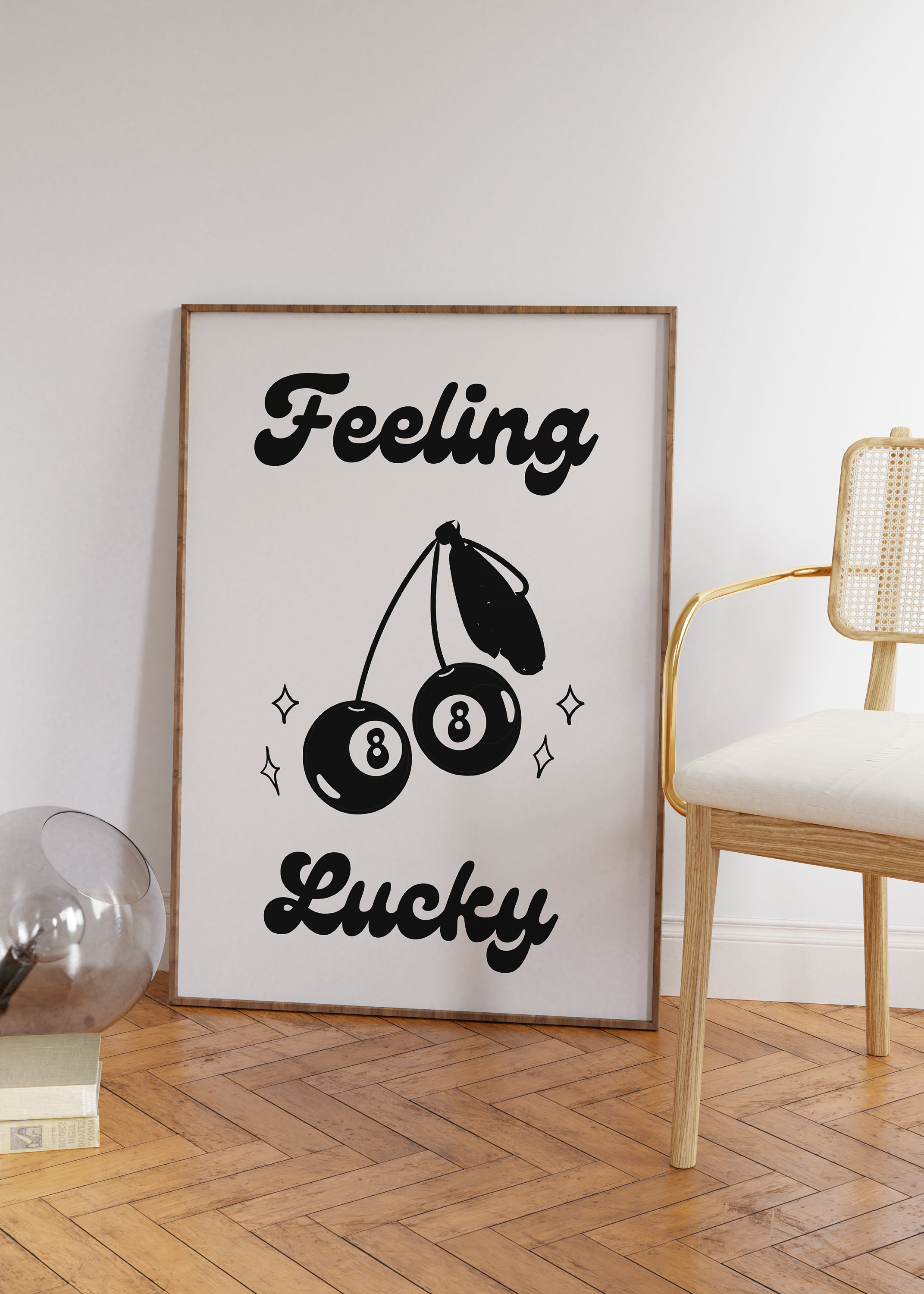 Feeling Lucky Wall Art Lucky Prints Trendy Retro Wall Art Digital