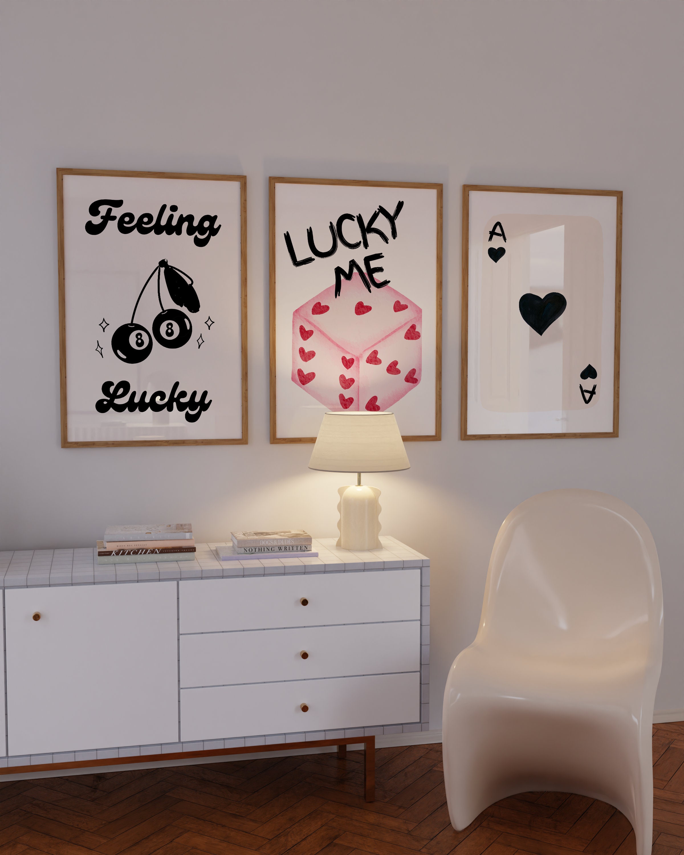 Feeling Lucky Wall Art Lucky Prints Trendy Retro Wall Art Digital