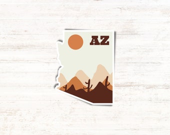 Arizona State Die Cut Sticker | Waterproof Vinyl Sticker | Desert Sticker