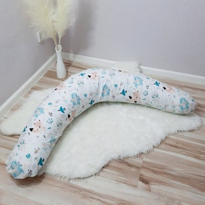 Forest animals nursing pillow/side pillow/blue/pregnancy pillow/nursing pillow cover/nursing pillow with animal motif/side sleeper pillow
