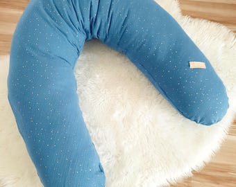 Muslin nursing pillow / Cuddling and dreaming pillow / Breastfeeding / Nursing pillow cover / Side sleeper pillow - many fabrics -