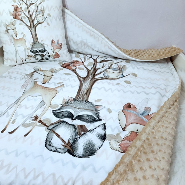 Babydecke Waldfreunde gefüttert / Waldtiere /  / Winterdecke / Minky Babydecke / Krabbeldecke / Babygeschenk