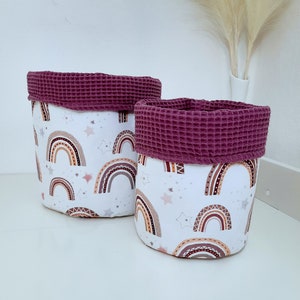 Utensilo lot de 2/panier tissu/panier coton/panier table à langer/panier de rangement/Utensilo tissu gaufré/chambre bébé