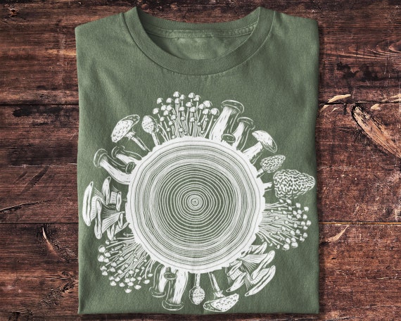 Mushroom Ring Tee, Tree Ring Shirt, Nature Shirt, Outdoors Shirt, Hiking, Camping, Mushrooms, Shrooms, Forest Shirt, Graphic Tee
