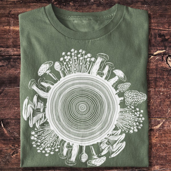 Mushroom Ring Tee, Tree Ring Shirt, Nature Shirt, Outdoors Shirt, Hiking, Camping, Mushrooms, Shrooms, Forest Shirt, Graphic Tee