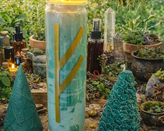 Prosperity Awaits: Witch 7 Day Fehu Money Candle for Wealth and Abundance