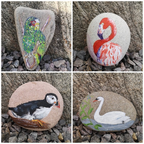 Painted Stones, Painted Rocks, Painted Bird Stones, Painted Bird Rocks, Painted Birds, Bird Stones, Bird Rocks